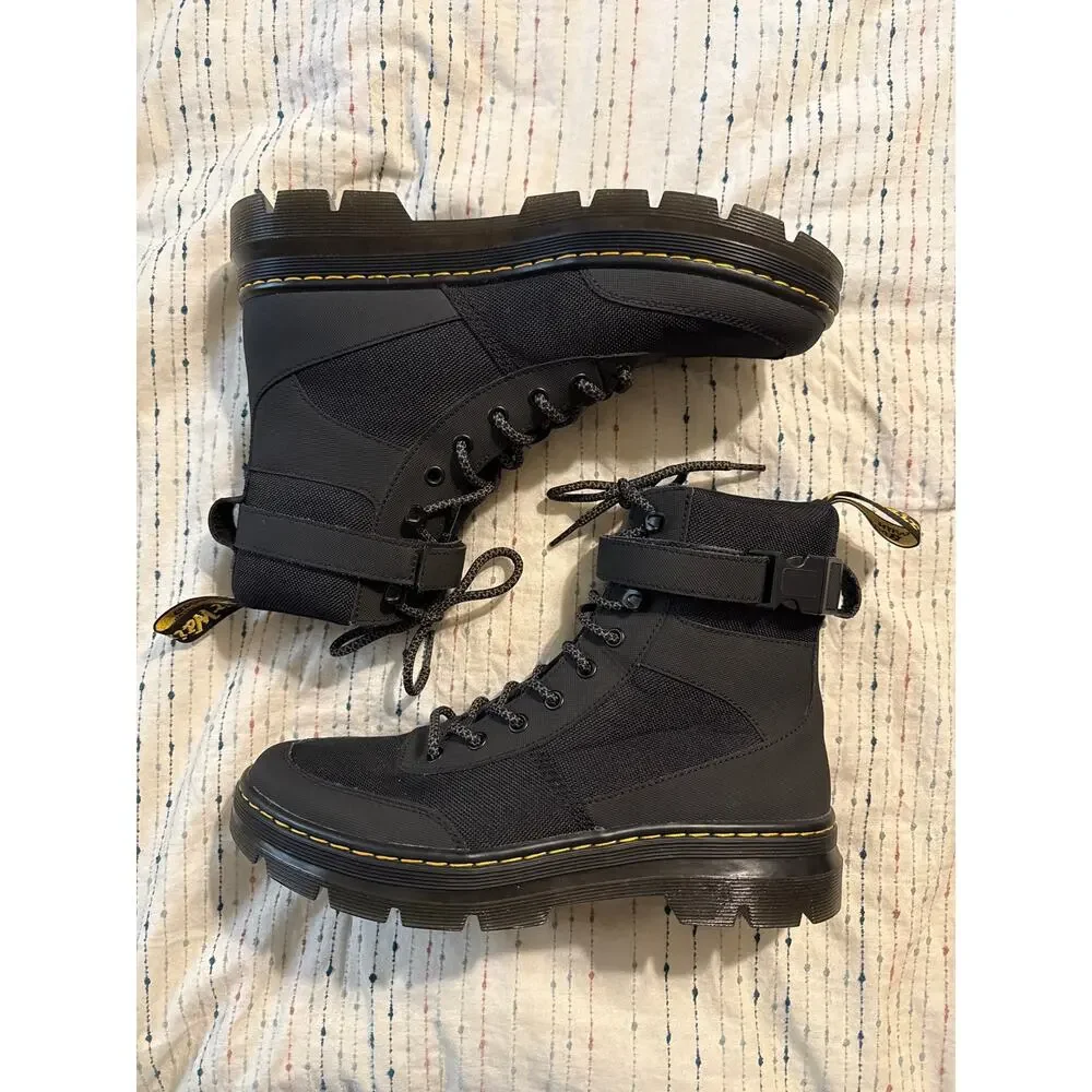 DR. MARTENS NEW COMBS TECH EXTRA TOUGH POLY CASUAL BOOT Black Nylon Size 10 Men